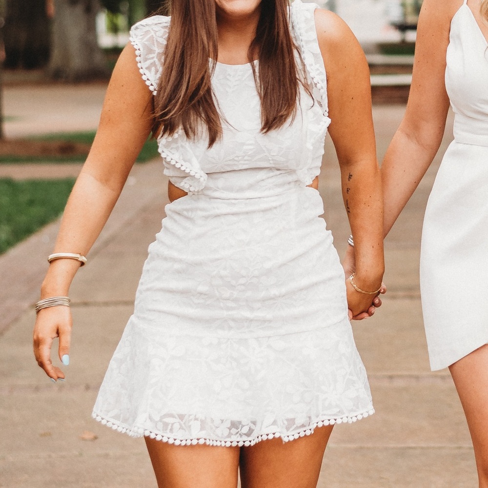 White grad dress